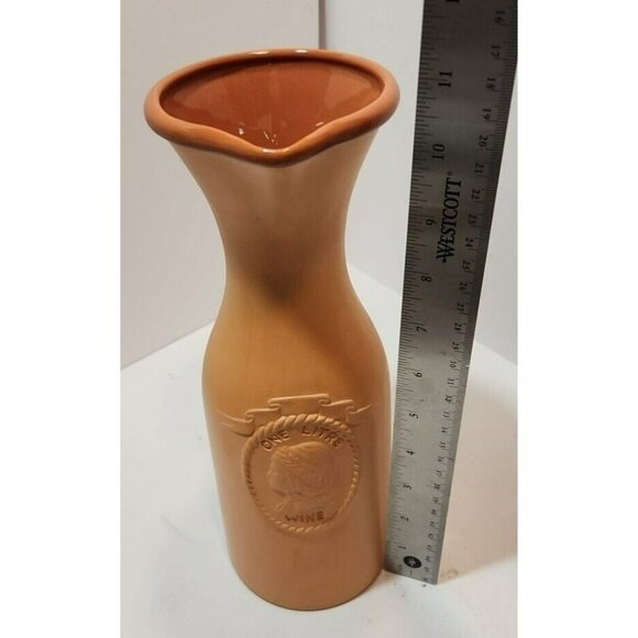 Vtg Cuisine Concepts Terra Cotta Wine Carafe One Liter in Box 11" Tall - Picture 9 of 10
